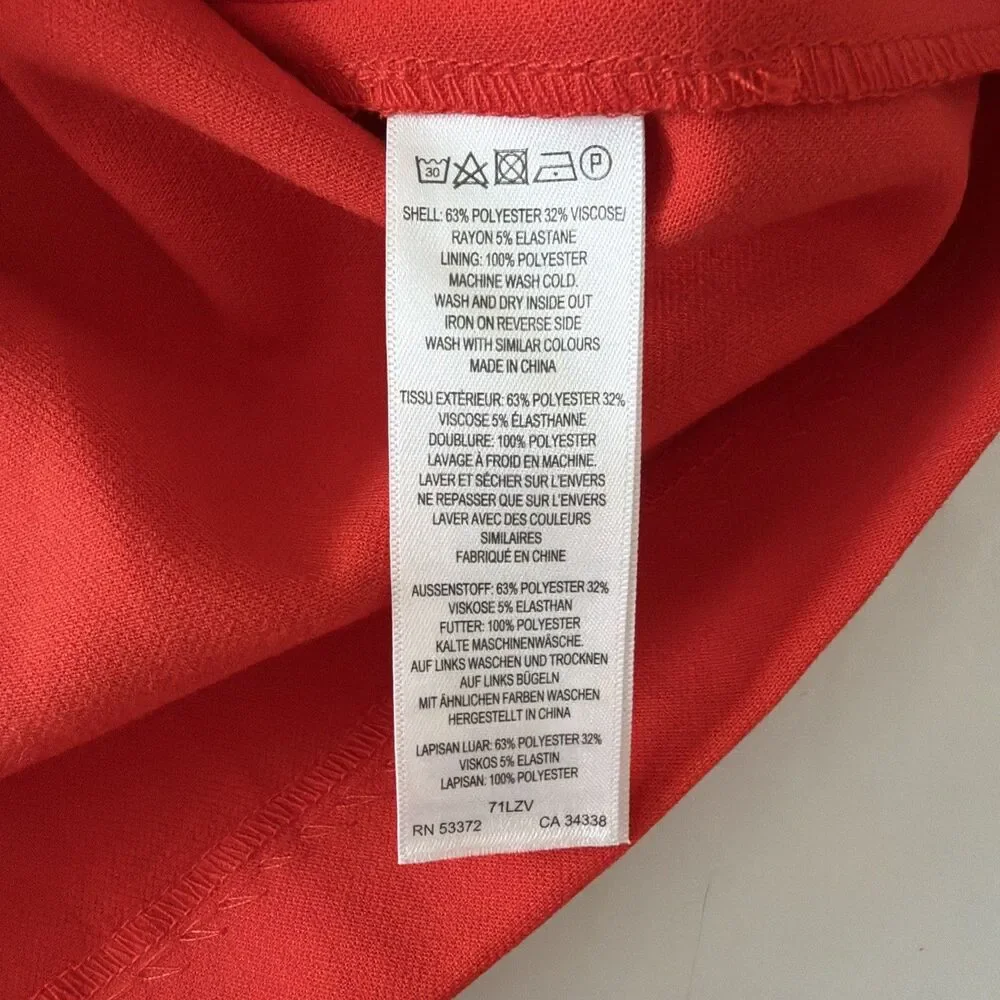 French Connection Womens Sz US 4 Whisper Faux Wrap Dress Red V-Neck Resort EUC - Picture 9 of 14